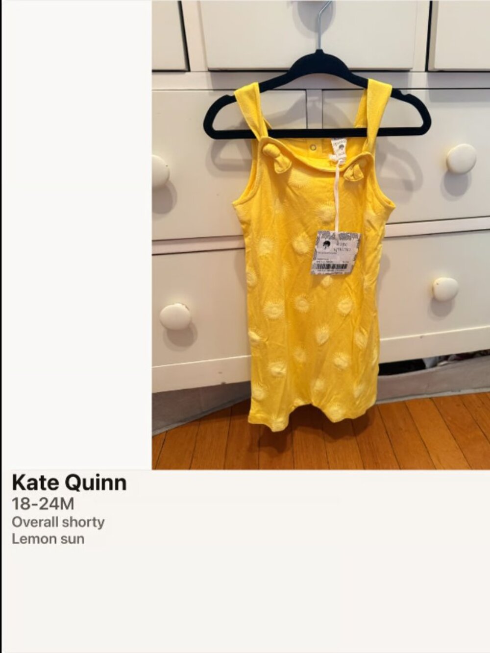 unisex kate quinn Lemon sun overall shorty